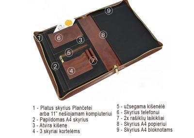 Odinis dokumentu bloknotu nesiojamo kompiuterio macbook air popieriu A4    plancetes deklas papke imaute is naturalios odos gaminai kaledines gimtadienio jubiliejaus prabangios brangios verslo partneriams dovanos vyrui vyrams teciui sunui 1