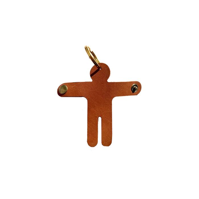 Žmogutis pakabukas raktui - natūrali oda  