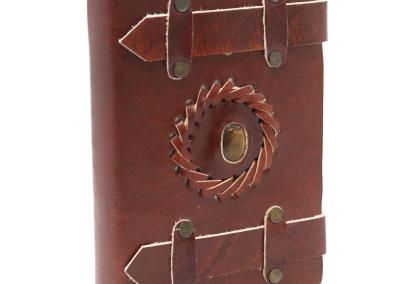 Odinė užrašinė – Tigereye with Belts Notebook (15X10cm)