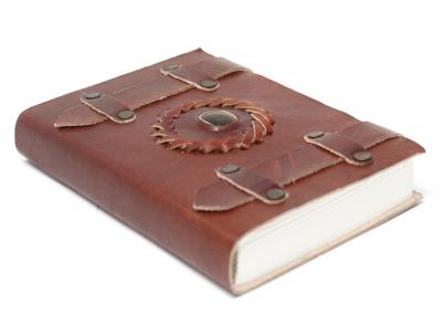 Odinė užrašinė – Tigereye with Belts Notebook (15X10cm)