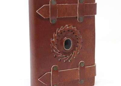 Odinė užrašinė – Black Onyx with Belts Notebook (15X10cm)