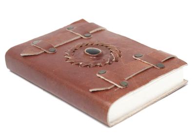 Odinė užrašinė – Black Onyx with Belts Notebook (15X10cm)