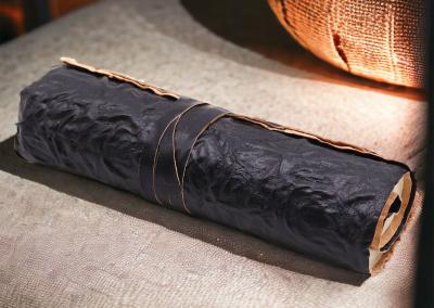 Odinė užrašinė – Rolled Leather Travel Notebook - Black  21x15cm