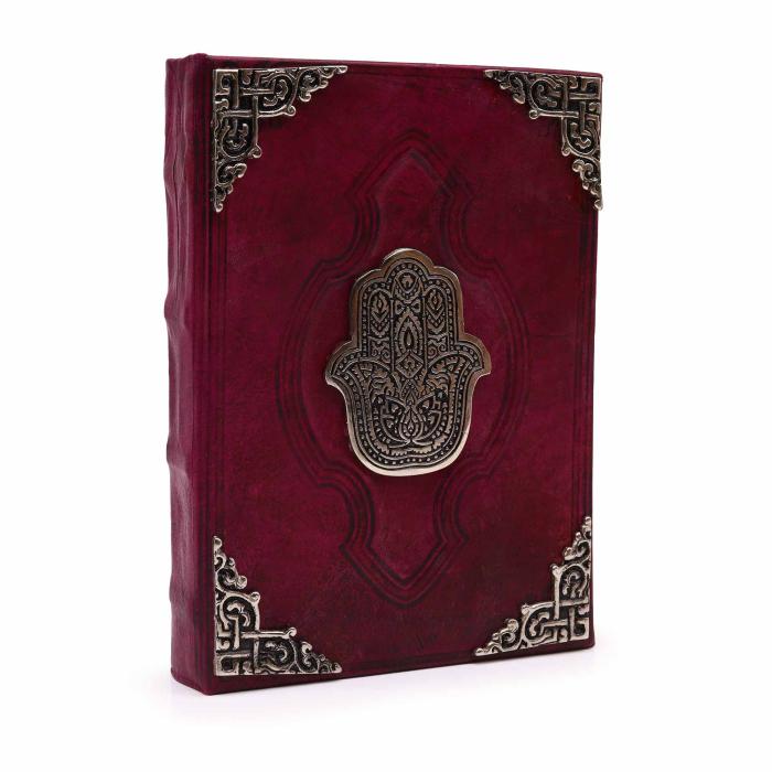 Odinė užrašinė su Hamsa simboliu, 26×18 cm – tuščiais lapais