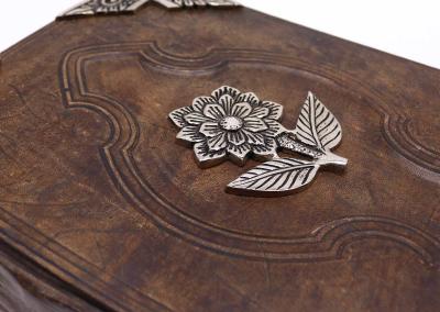Odinė užrašinė – Hefty Red Tan Book - Zinc Rose Decor - 26x18cm