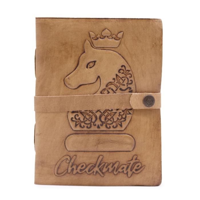 Checkmate užrašinė – šviesiai ruda, 20x15 cm, tuščiais lapais