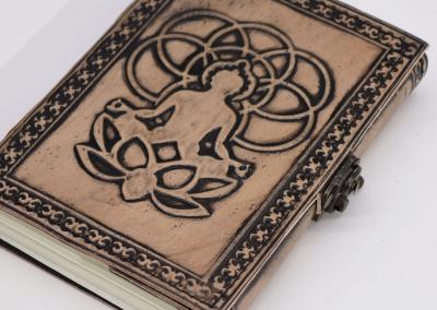 Odinė užrašinė – Buddha - Esoteric Notebook - Antique Grey - 17.5x12.5x3cm