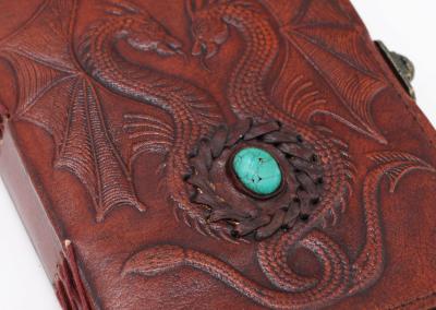 Odinė užrašinė – Two Dragons- Esoteric Notebook - Antique Grey - 17.5x12.5x3cm
