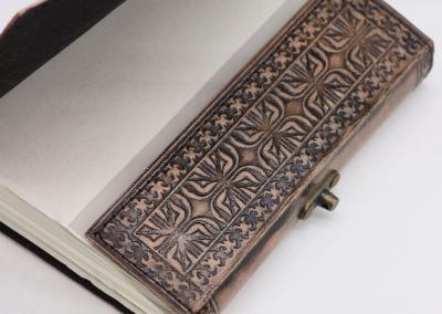Odinė užrašinė – Lotus Mandala - Esoteric Notebook - Antique Grey - 17.5x12.5x3cm