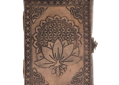 Odinė užrašinė – Lotus Mandala - Esoteric Notebook - Antique Grey - 17.5x12.5x3cm