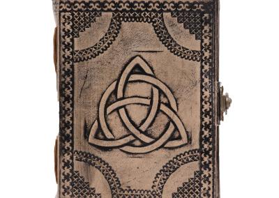 Odinė užrašinė – Circle Triquetra - Esoteric Notebook - Antique Grey - 17.5x12.5x3cm