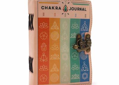 Odinė užrašinė – Seven Chakra Colours Deckle-edge Notebook 17.5x12.5x3cm