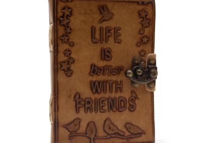 Odinė užrašinė – Journal - Life is Better with Friends 17.5x12.5x3cm - Light Tan