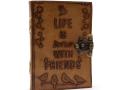Odinė užrašinė – Journal - Life is Better with Friends 17.5x12.5x3cm - Light Tan