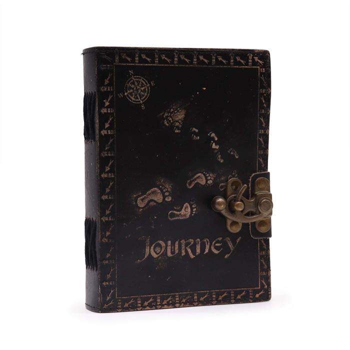 Odinė užrašinė Journey 17.5 x 12.5  tamsiai ruda, tuščiais lapais, apie 140g/m2