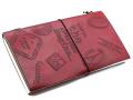 Odinė užrašinė – Handmade Leather  Journal- The Adventure Begins - Red - (80 pages)
