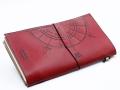 Odinė užrašinė – Handmade Leather  Journal- The Adventure Begins - Red - (80 pages)