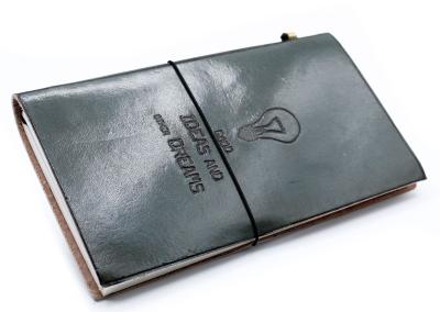 Odinė užrašinė – Handmade Leather Journal - Good Ideas and Other Dreams - Grey (80 pages)