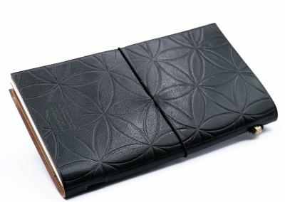 Odinė užrašinė – Handmade Leather Journal - Flower of Life - Green (80 pages)