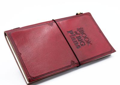 Odinė užrašinė – Handmade Leather Journal - Little Book of Big Plans - Red (80 pages)
