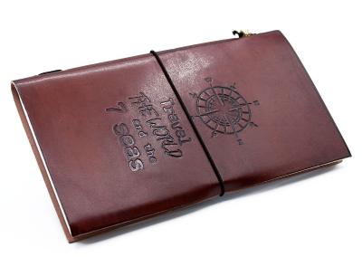 Odinė užrašinė – Handmade Leather Journal - Travel the World - Brown (80 pages)