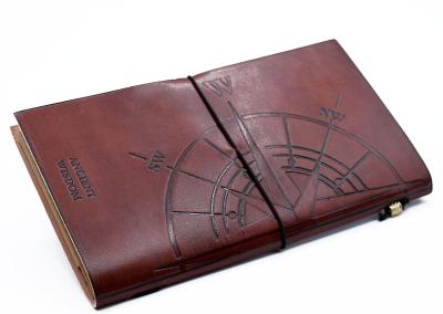 Odinė užrašinė – Handmade Leather Journal - Travel the World - Brown (80 pages)