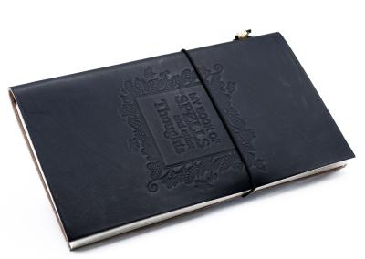 Odinė užrašinė – Handmade Leather Journal - My Book of Spells and other Thoughts - Black
